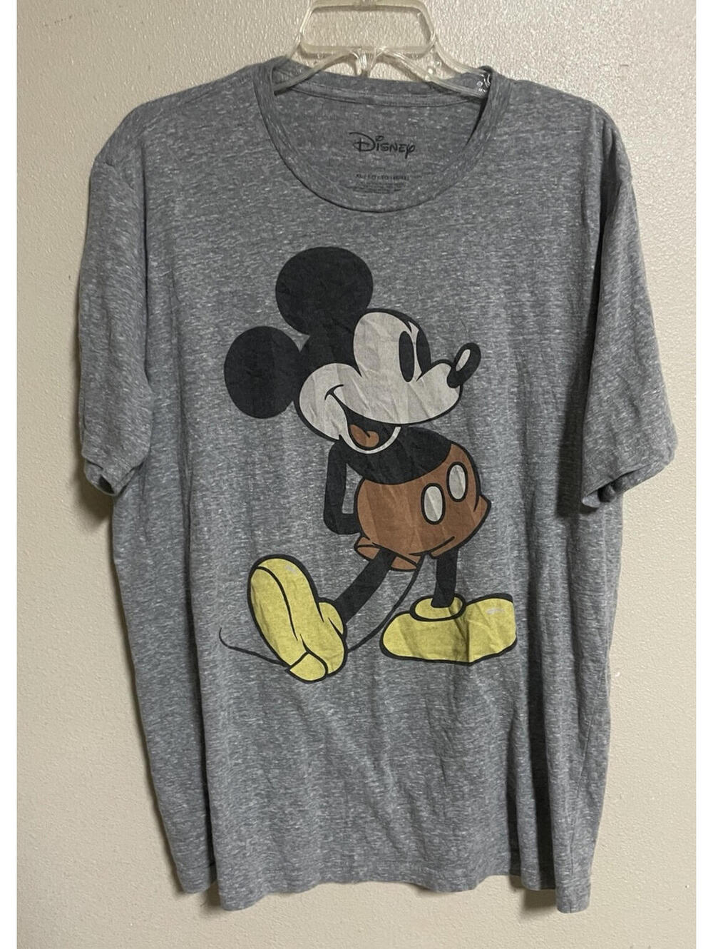 Mickey Mouse XL gray short sleeve T-shirt Classic Print women’s men’s see Meas.